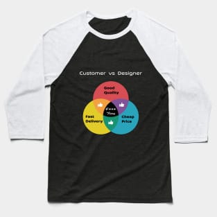 Customer vs Designer, Pick two rule Baseball T-Shirt